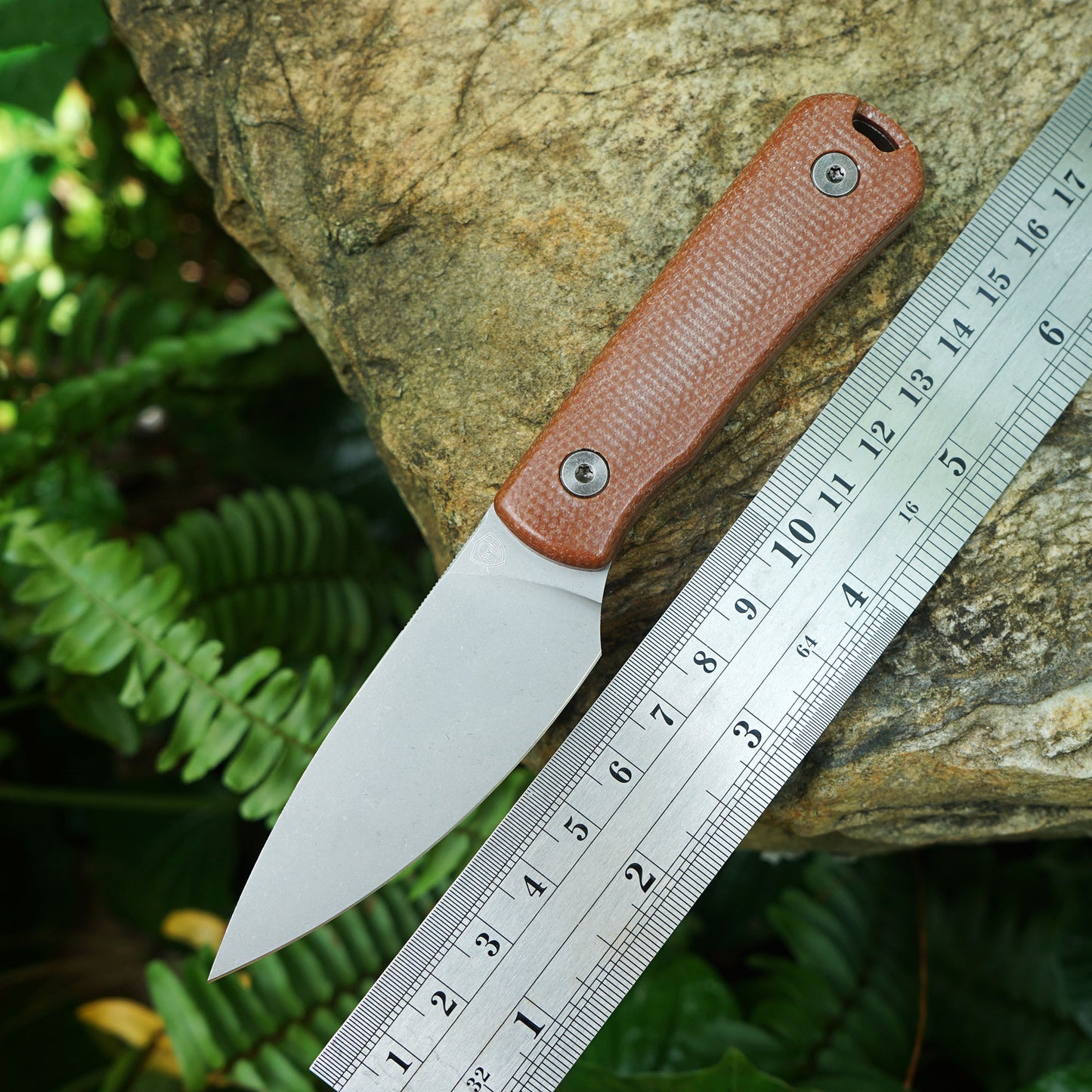 Mocenary MK-31 M390 Blade Small Fixed Blade Knife Brown Linen Handle Kydex Sheath
