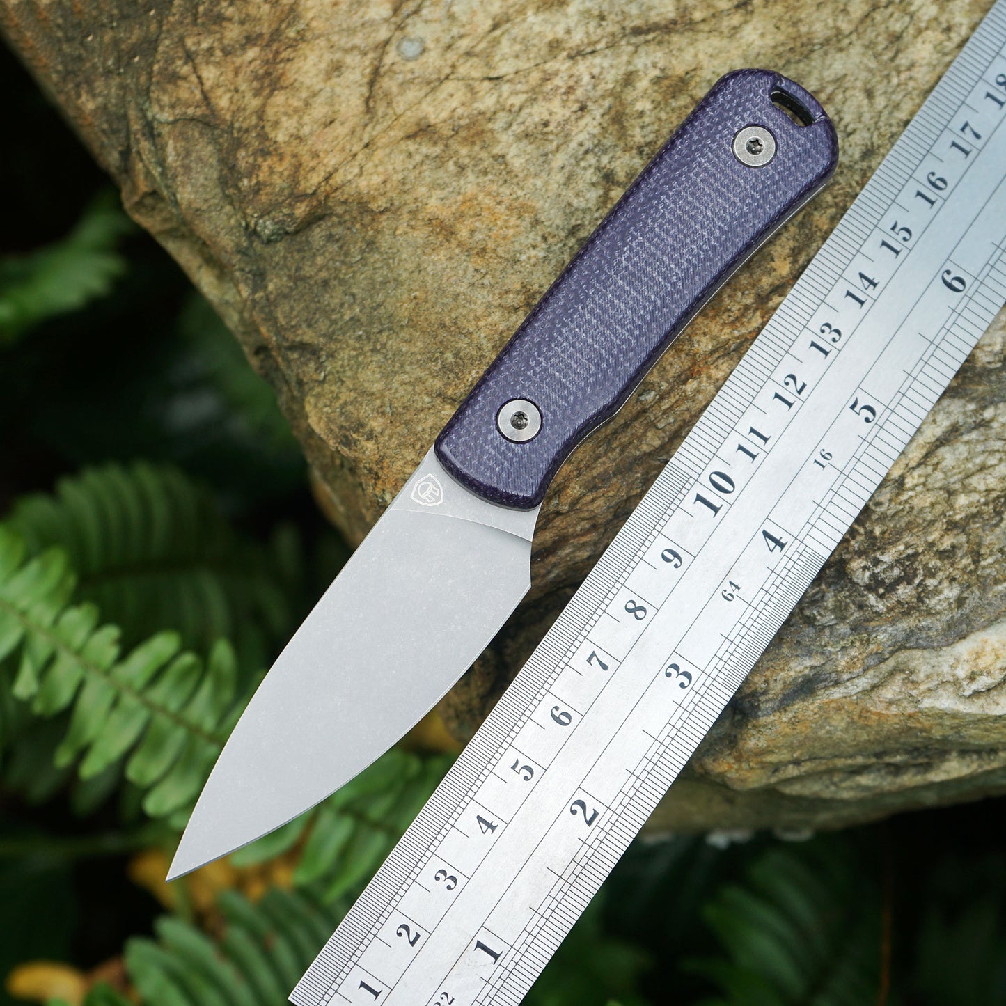 Mocenary MK-31 Purple Linen Handle M390 Blade Small Fixed Blade Knife