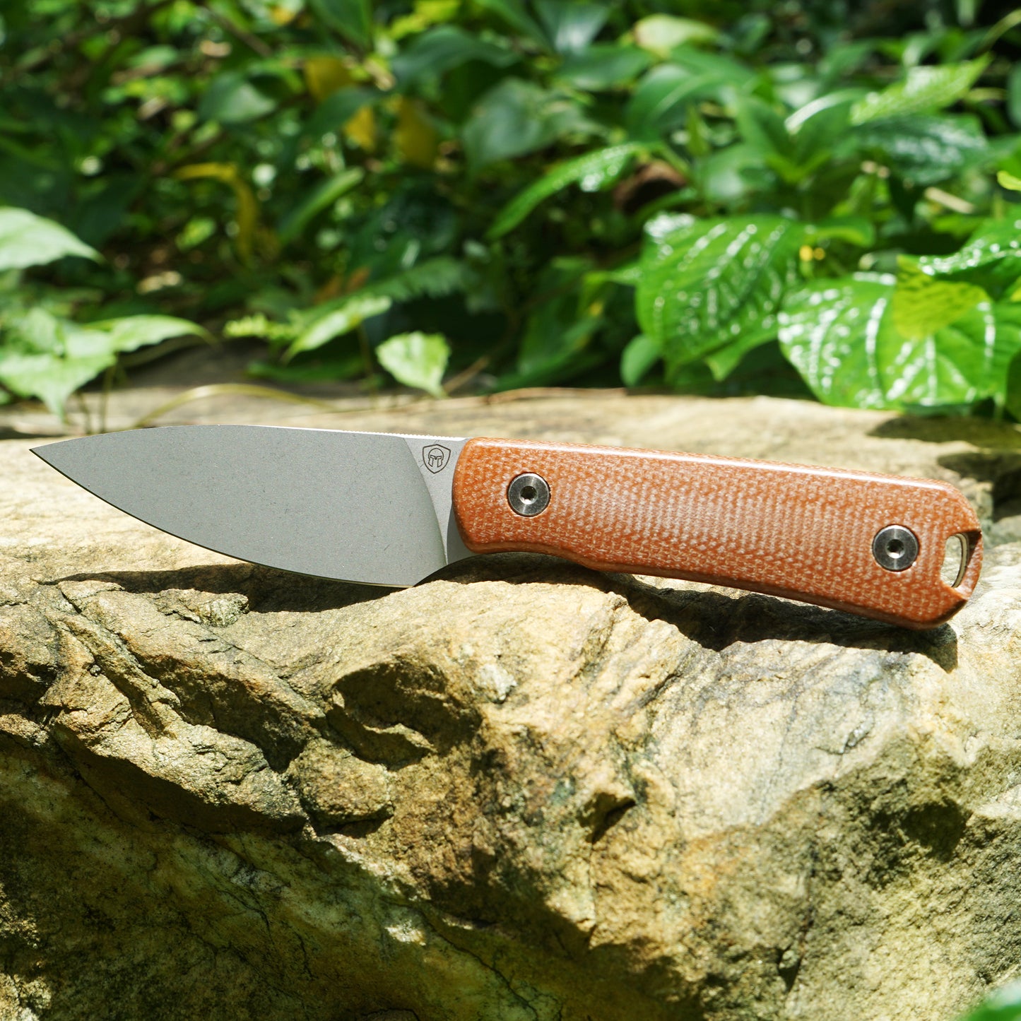 Mocenary MK-31 M390 Blade Small Fixed Blade Knife Brown Linen Handle Kydex Sheath