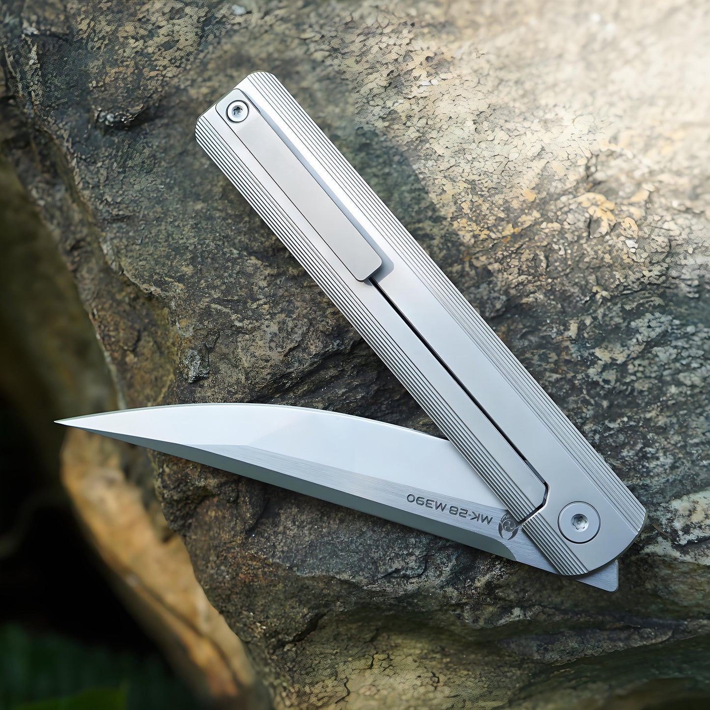 “墨” MK-28(TiN) M390 Blade Semi-Integral Titanium Front Flipper Design By Tiguass