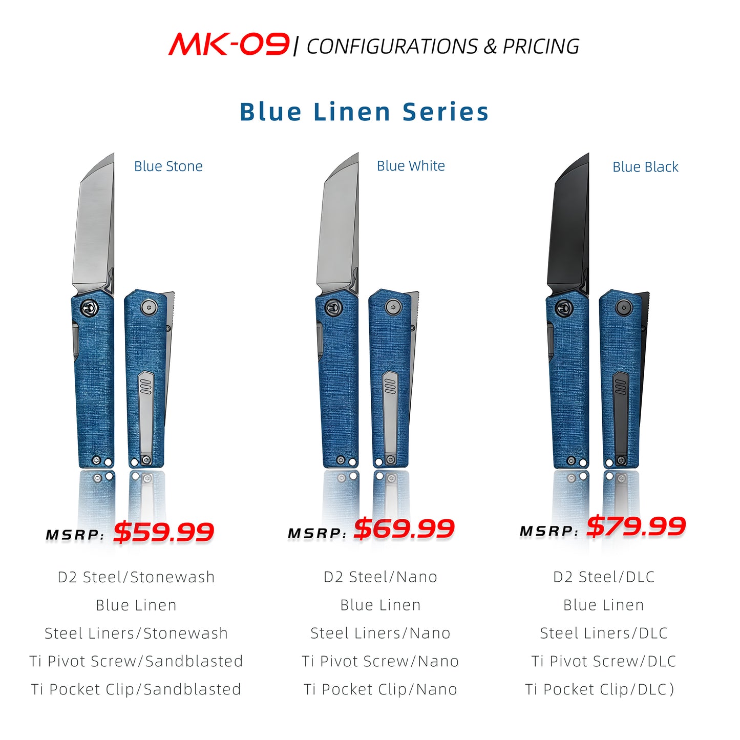 MK-09 Next-Gen D2 Steel Linen Micarta Handle - Multiple Deployment Options (Ships in 6 Months)