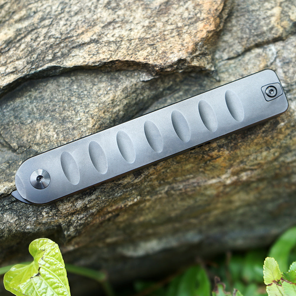 Pipefish MK-16(DLC) M390 Blade Tiguass Design Front Opening Wire Drawing+DLC