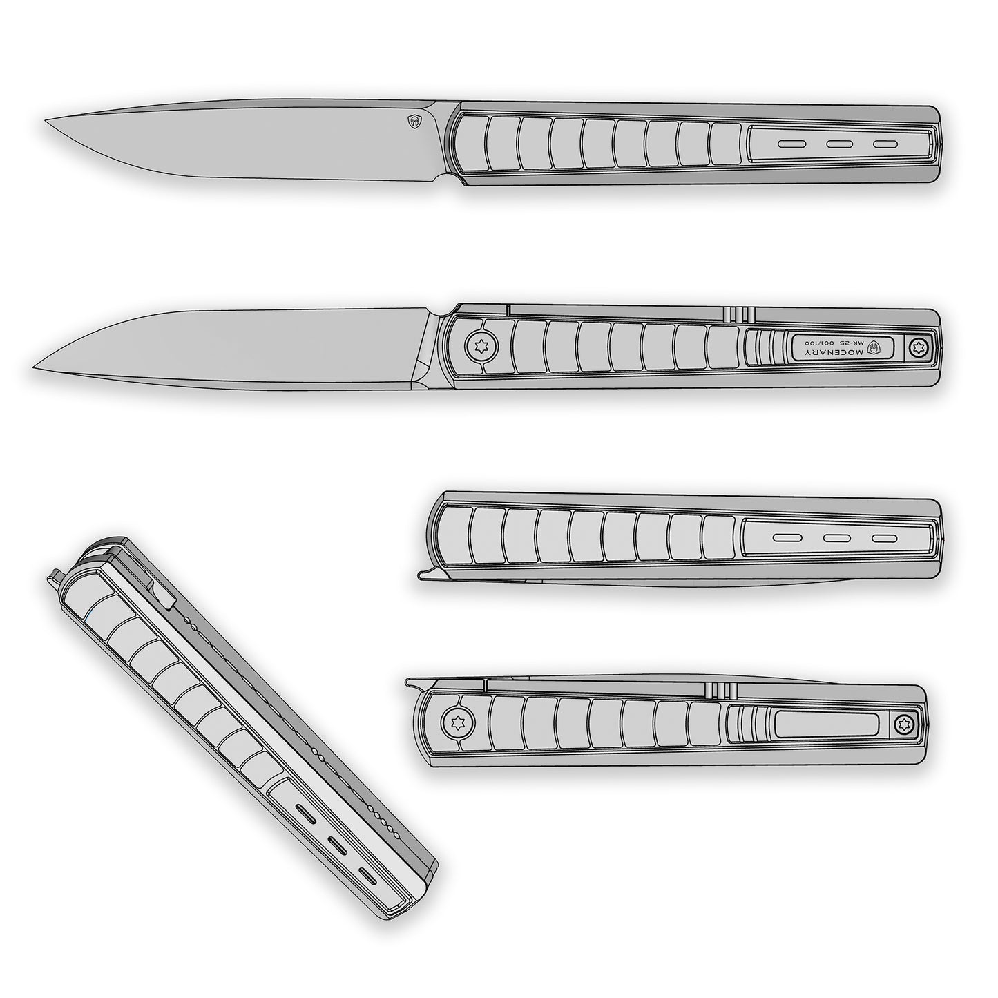 “SS Snake” MK-25 Böhler M398 Steel Semi-Integral Handle Inlaid With Fritillary Front-Flipper Opener Limited Edition In 2025 Delivery December 2025