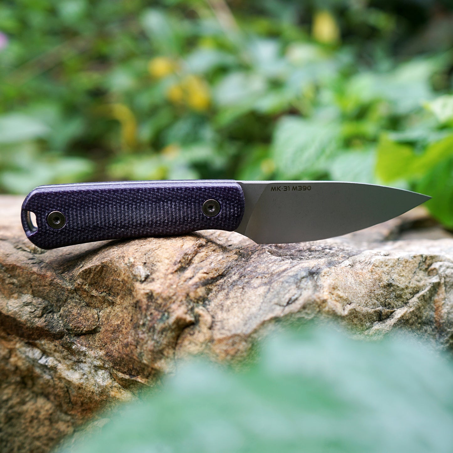 Mocenary MK-31 Purple Linen Handle M390 Blade Small Fixed Blade Knife