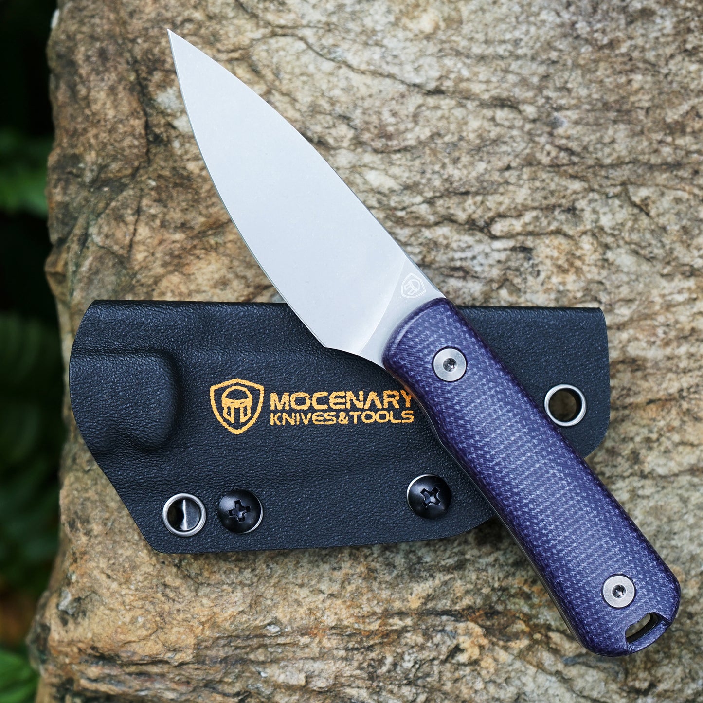 Mocenary MK-31 Purple Linen Handle M390 Blade Small Fixed Blade Knife