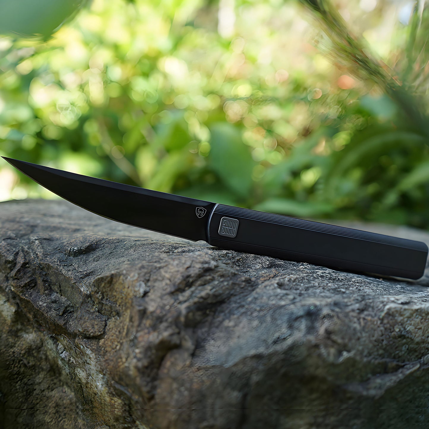 “墨” (MK-28(DLC) M390 Blade Semi-Integral Titanium Front Flipper Design By Tiguass