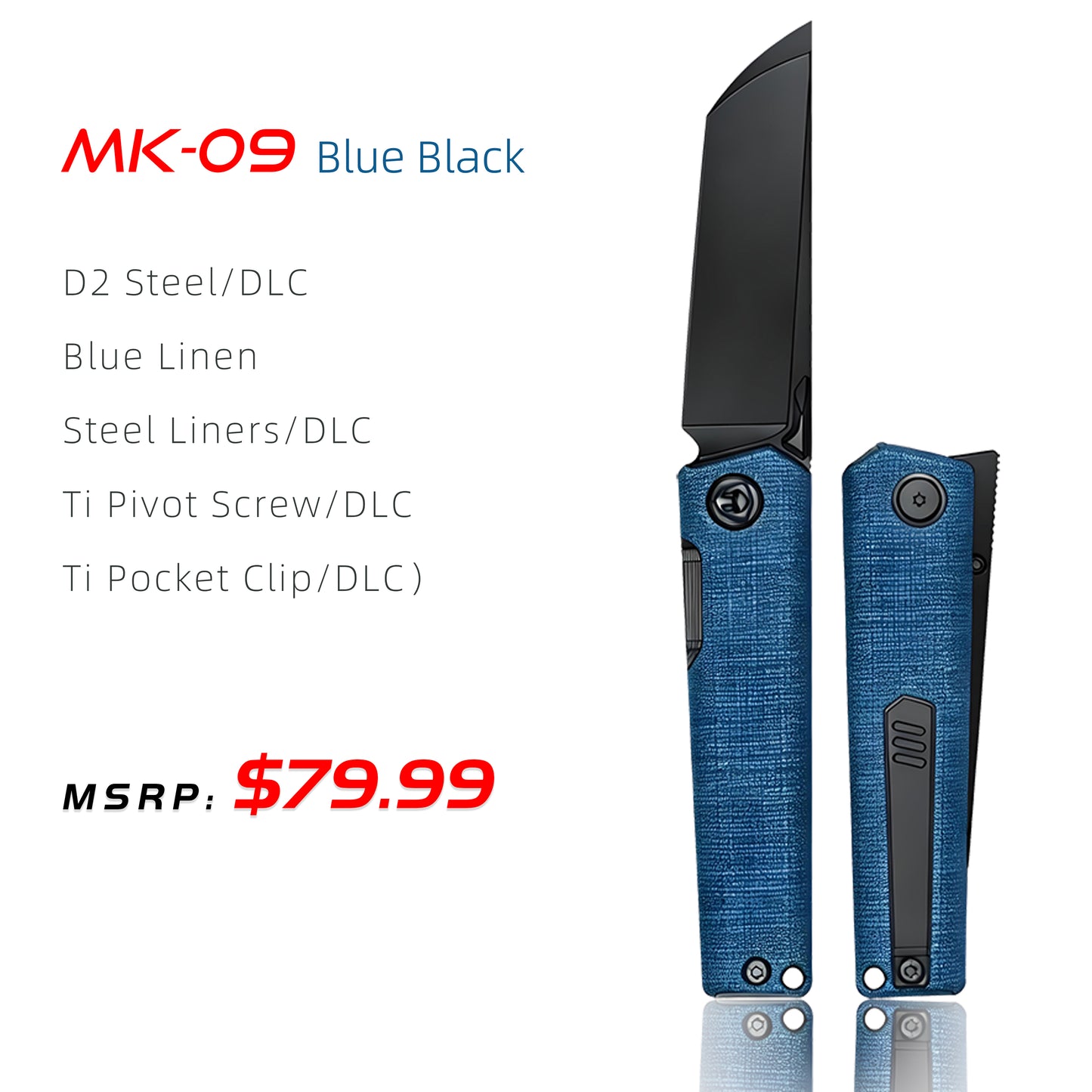 MK-09 Next-Gen D2 Steel Linen Micarta Handle - Multiple Deployment Options (Ships in 6 Months)