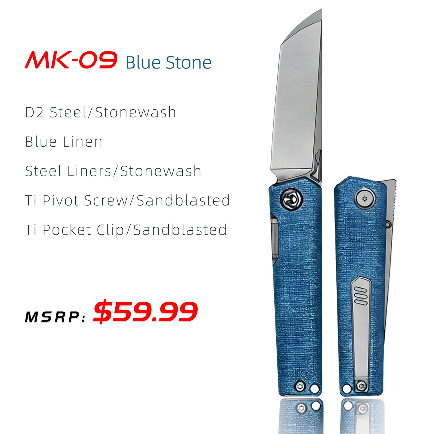 MK-09 Next-Gen D2 Steel Linen Micarta Handle - Multiple Deployment Options (Ships in 6 Months)