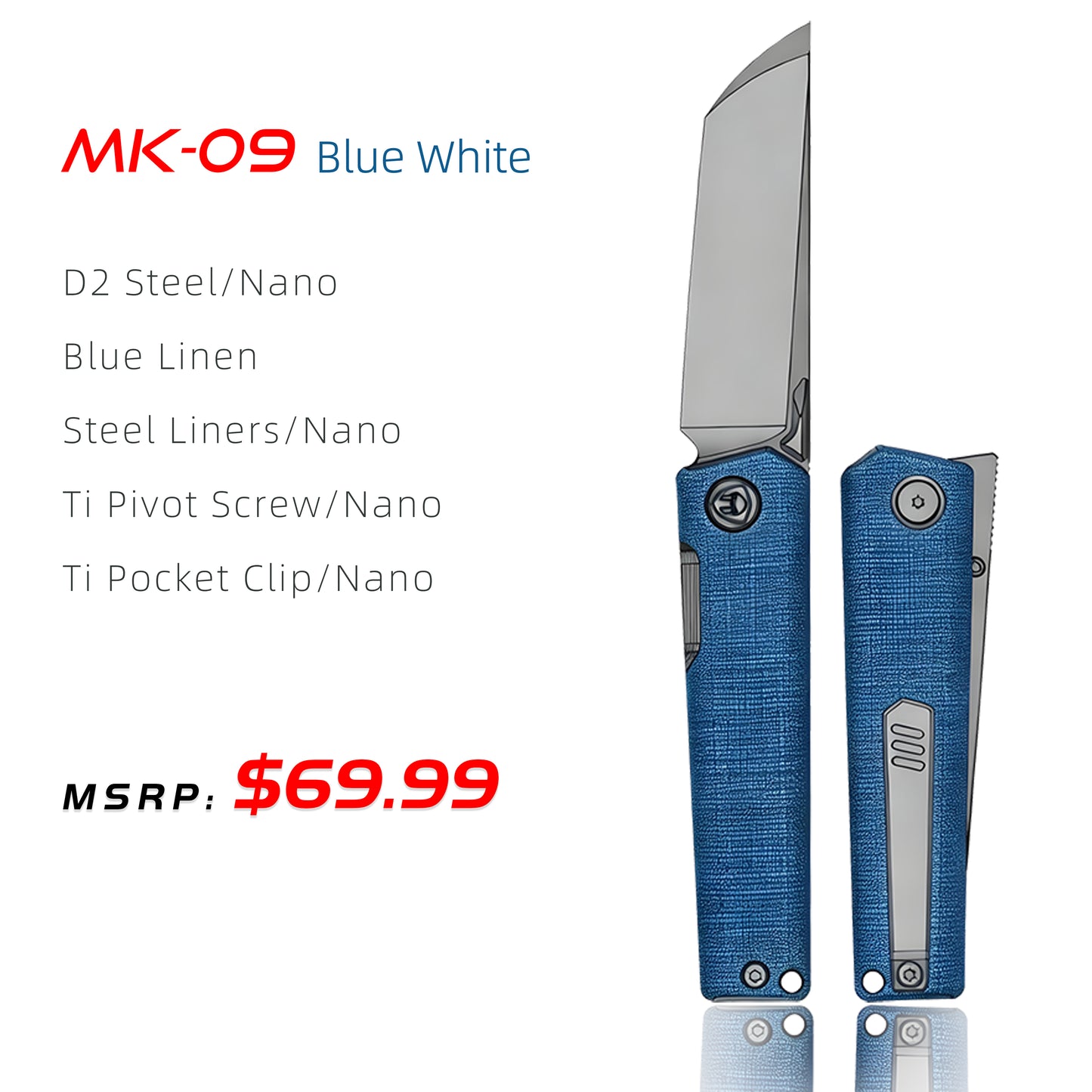 MK-09 Next-Gen D2 Steel Linen Micarta Handle - Multiple Deployment Options (Ships in 6 Months)