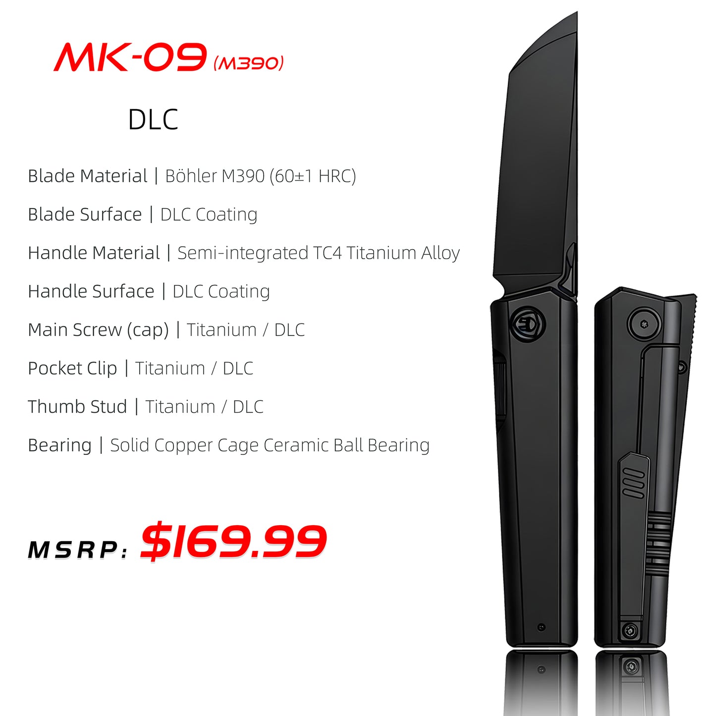 MK-09 Next-Gen｜M390 Steel & Semi-Integrated Titanium Handles Multiple Deployment (Ships in 6 Months)