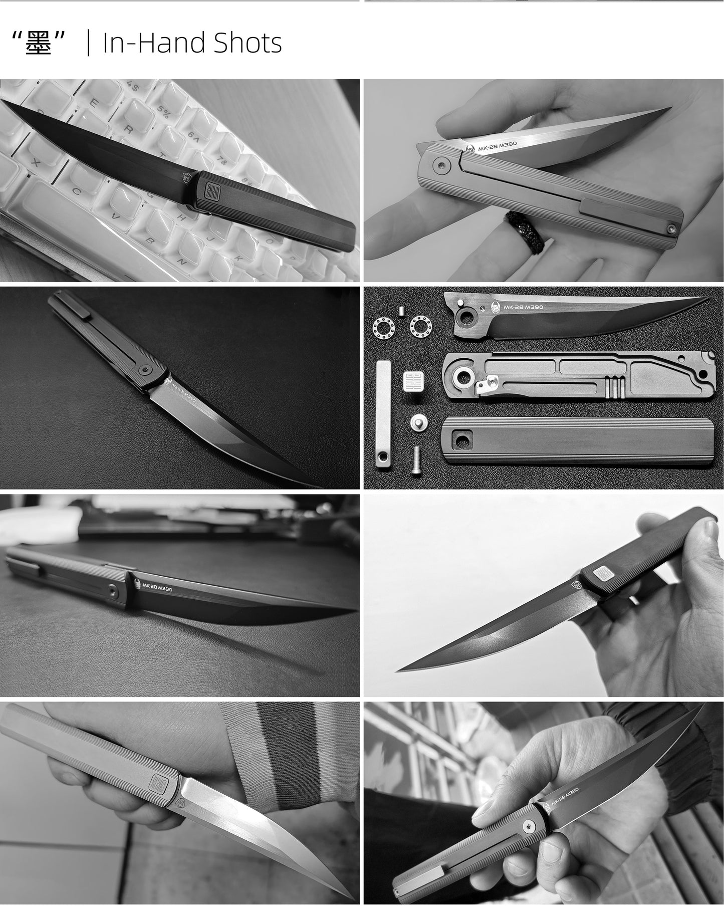 "墨" | Tiguass Original - M390 Semi-Integral Titanium Flipper Modern Classic (Ships in 1 Month)