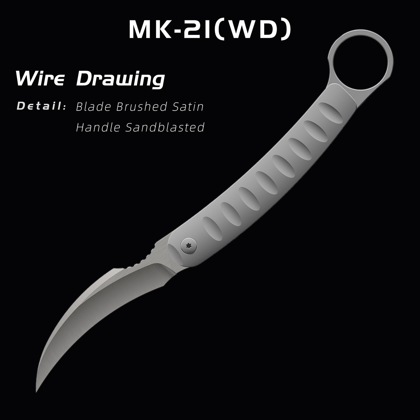 “Scorp-X”(MK-21) Tiguass Design M390 M390 Blade Titanium Alloy Handle With Tail Ring