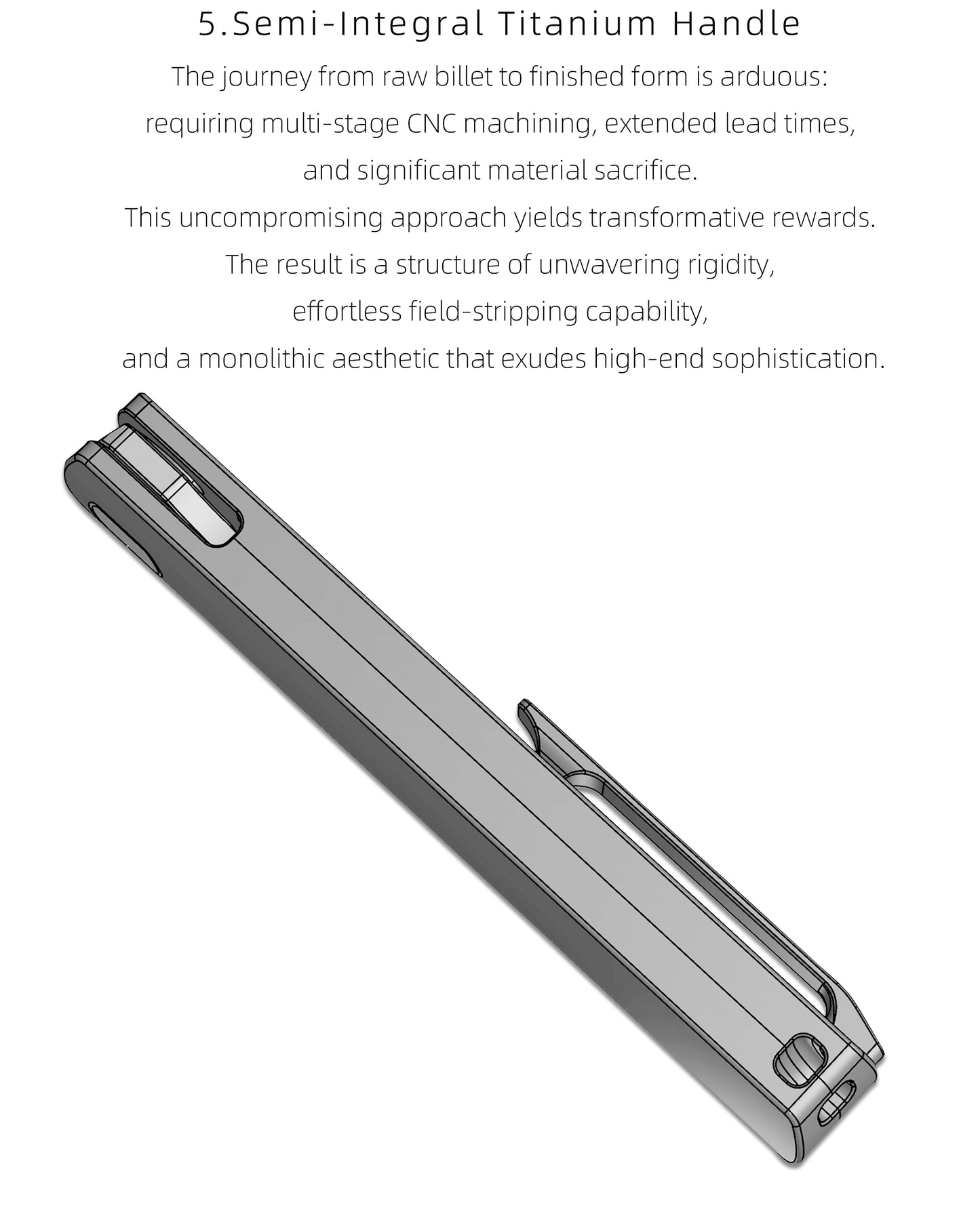 "Phoenix" (MK-27): M390 Step Grind, Semi-Integral Ti, Front Flipper, Tiguass Design | Ships in 6 Months