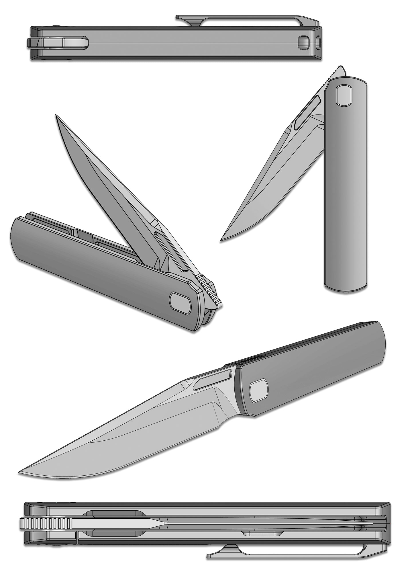 "Phoenix" (MK-27): M390 Step Grind, Semi-Integral Ti, Front Flipper, Tiguass Design | Ships in 6 Months